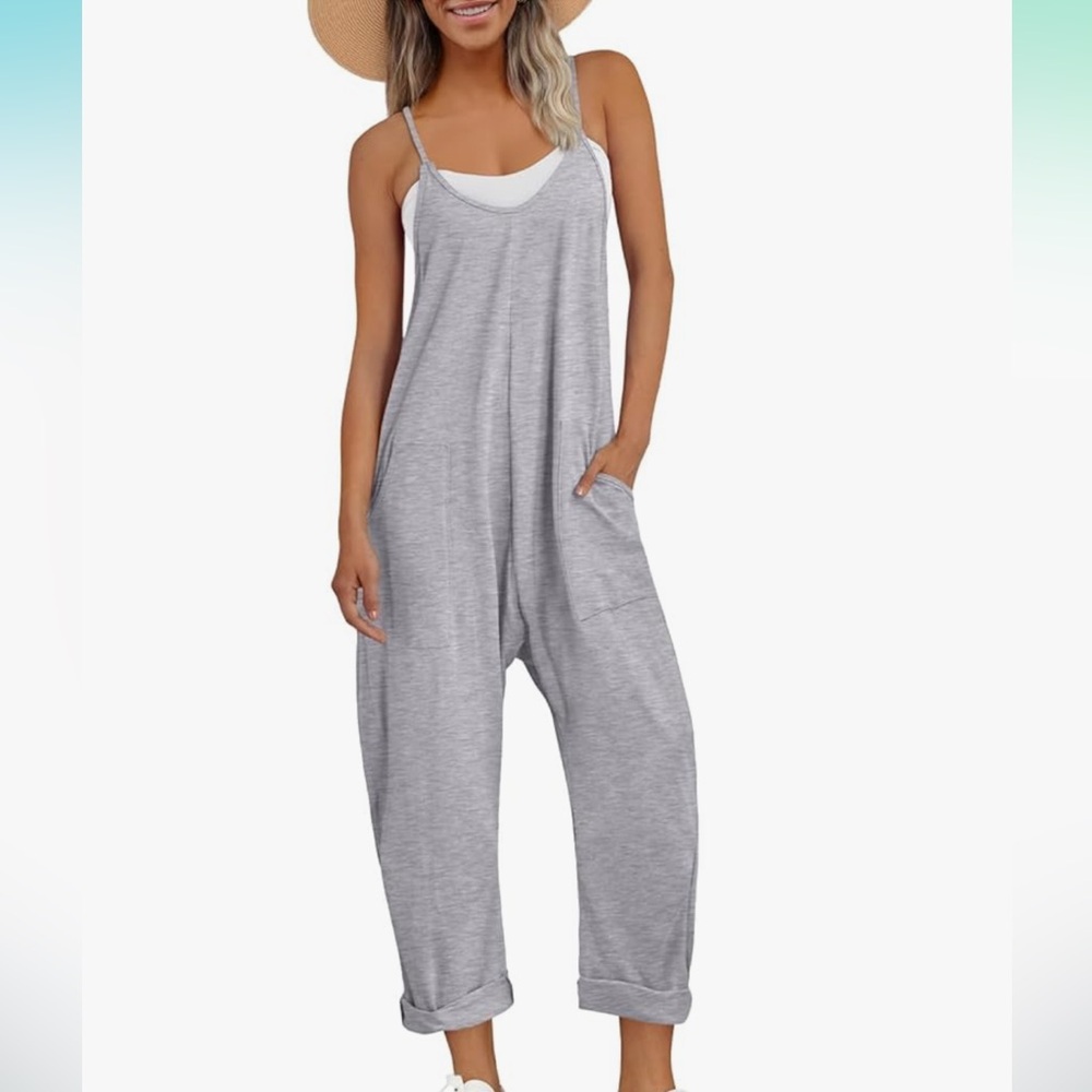 Women's Gray Sleeveless Jumpsuit